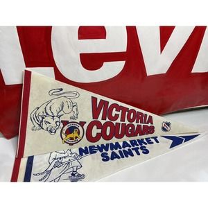 Vintage Victoria Cougars WHL Hockey Full Size Pennant Rare